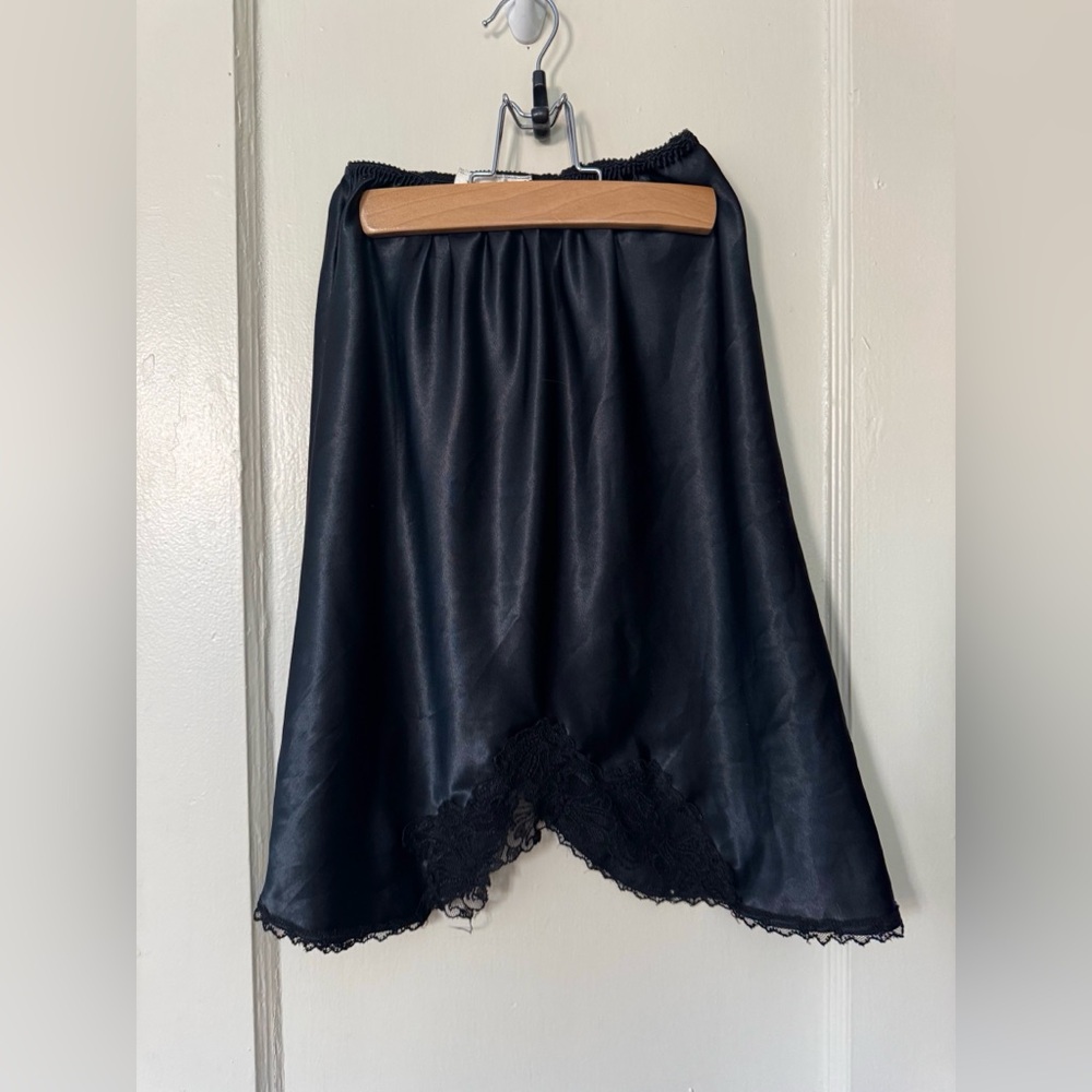 Vintage Victoria's Secret Black Lace Slip Skirt